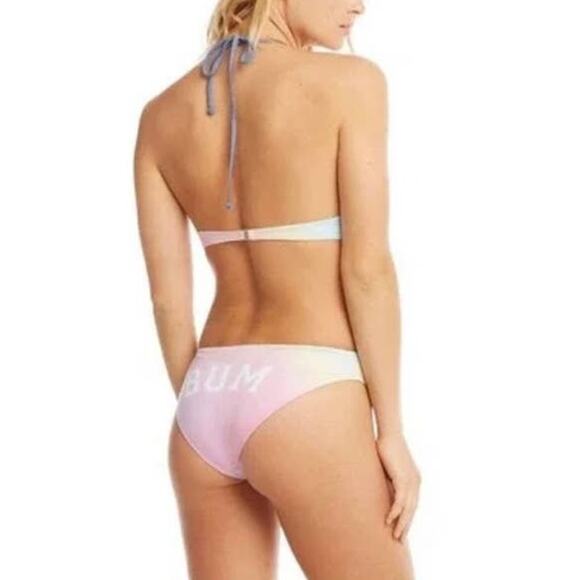 Chaser Pastel Ombre Rainbow Beach Bum One-Piece Cutout Swimsuit - M - Picture 5 of 5